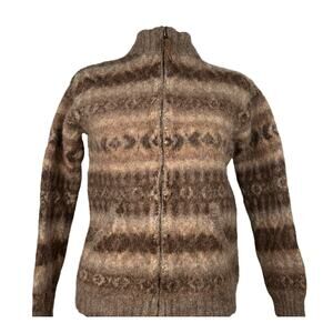 Ralph Lauren Hand Knit Llama Wool Cardigan Jacket Women’s M Boho Sweater